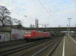 145 017-0 und eine Schwesterlok bei der Durchfahrt am 31.01.09 als Lz in Hamburg-Harburg Richtung Maschen.