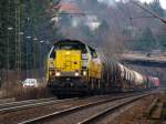 BR77 in Doppeltraction reichen heute am 22.01.2010 auf der Rampe der Montzenroute zum Gemmenicher Tunnel nicht aus. Vorne zerren 7779 und 7773 an dem Kesselzug und hinten schiebt 145 012-1.