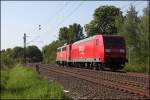 145 065 (9180 6145 065-9 D-DB) und 140 002 fahren gemeinsam aus dem Siegerland nach Hagen. (20.05.2010)