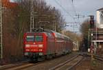 145 039-4 mit dem RE10418 von Dortmund nach Aachen Hbf bei der Einfahrt in Geilenkirchen, 16.1.11