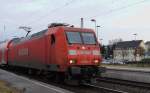 145 040-2 der Railion mit Dosto als RE 4 in Richtung Aachen beim Stop in Bahnhof bach - Palenberg am 15.1.2011