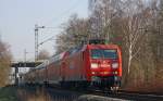 145 036-0 mit dem RE10412 nach Aachen kurz hinter Geilenkirchen, 4.3.11