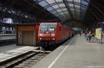 Railion 145 042-8 mit dem RE50 (RE 29715) nach Dresden Hbf im Leipziger Hbf. 28.06.2011