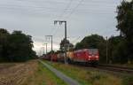 145 060-0 fuhr am 05.10.2012 mit einem Gterzug von Osnabrck nach Emden, hier bei Eisinghausen.