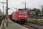 Die 145 039 kam mit einem Güterzug durch Dresden-Cotta gefahren. Man beachte die Zielanzeige (Dienstfahrt). 01.02.2013