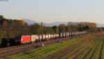 145 004-8 mit einem KLV Zug bei Riegel 24.10.13