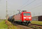 145 001-4 mit einem gemischten Güterzug am 01.04.2014 in Köln Porz Wahn.