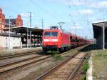 Am 27.04.2014 kam 145 009 mit einem Düngerzug von Magdeburg nach Stendal und fuhr weiter in Richtung Salzwedel. 