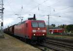 Am 19.06.2014 kam die 145 025-3 von der Railion aus der Richtung Wittenberge nach Stendal und fuhr weiter in Richtung Magdeburg.