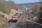 145 073 mit KT 40009 Taulov - Gallarate am 7.3.2014 in Buke.