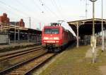 Am 24.04.2015 kam die 145 043-6 von der DB aus Richtung Magdeburg nach Stendal und fuhr weiter in Richtung Hannover .