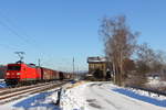 145 021-2 DB Cargo bei Oberlangenstadt am 06.01.2017.