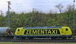 Das  Zementaxi , 145 089-9 der RHC, im Seitenprofil. Aufgenommen in Eichenberg am 28.04.2016.