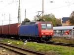 Am 18.10.2014 kam die 145 088-1 von der  SRI Rail Invest GmbH (ex-SBB-Cargo) aus Richtung Magdeburg nach Stendal und fuhr weiter in Richtung Salzwedel.