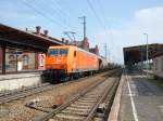 Am 26.04.2015 kam 145 CL 002 mit ihrem Kohlenstaubzug aus Richtung Berlin nach Stendal und fuhr weiter nach Hannover.