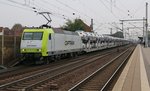 Captrain 145 095-6 mit Autotransportzug aus Richtung Seelze kommend.