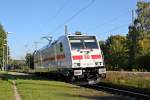 146 560-8 unterwegs auf Probefahrt vom Bombardier Werk Kassel in Richtung Bebra.