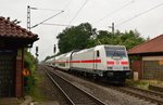 Nachschuß auf die 146 571-5 die den IC 2201 nach Köln schiebt. Bösensell den 13.6.2016