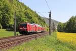 Am 07.05.18 fuhr 146 209, 218 438 und 650 120 (Lr-D 72142 Ulm Hbf-Dessau Hbf) durch Remschütz.