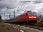 146 215-6 fuhr am 23.06.07 einen RegionalExpress von Aalen nach Stuttgart HBF, hier bei der Ausfahrt des Aalener Bahnhofs.