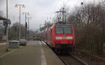 Ein Nachschuss auf die 146 006-2 DB schiebt den RE9 aus Siegen-Hbf nach Aachen-Hbf und hilt in Aachen-Rothe-Erde. 
Aufgenommen vom Bahnsteig 1 in Aachen-Rothe-Erde. 
Bei Regenwolken am Nachmittag vom 27.12.2019.