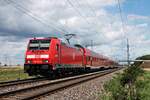 146 212-6 mit RB (Freiburg (Brsg) Hbf - Basel Bad Bf) am 28.06.2020 südlich von Auggen.