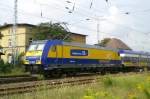 146 522, schiebt einen Connex, durch Lwenberg nach Rostock am 24.08.2007.