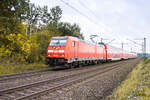 146 254-8 als RB in Richtung Frankfurt/M. gesehen am 19.10.2022 bei Kerzell