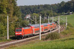 146 201 mit einem Regionalexpress auf der Linie Ulm Hbf-Friedrichshafen Stadt-Lindau Reutin. Am  08.09.2023 