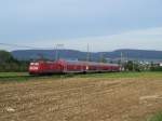 Die Br.146 213 fuhr mit einem Regionalexpress von Stuttgart Hbf nach Aalen und zurck. Hier bei der Einfahrt des Kreisstadt Aalen. Aufgenommen am 21.September 2007