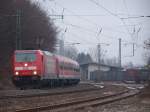 Die 146 204-3 fuhr am Nachmittag des 26.Dezember 2007 mit dem RE 19454 von Aalen nach Stuttgart Hbf.