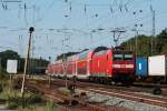 RE 4422 (Hannover Hbf-Norddeich Mole) mit Schublok 146 106-0 in Verden (Aller) 19.8.09