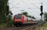 146 240-7 mit einem RE nach Frankfurt in Dettingen am Main am 03.07.09