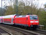146 019-5 auf de Weg zur Bereitstellung als RE 6 zu Dsseldorfer Hbf am 10. April 2010.