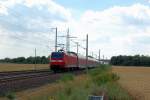 Hier schiebt 146 005 ein RE nach Aachen. 24.7.2010