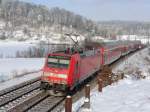 146-208 am 4.12.10 mit dem IRE 4228 Lindau - Stuttgart Hbf bei Urspring.