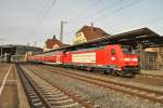Am 20. November 2010 steht 146 204-4 mit einem IRE nach Stuttgart Hbf in Plochingen.