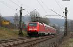 146 216-7 mit dem RE 4929 (Wrzburg Hbf-Stuttgart Hbf) bei Knigshofen 27.3.11