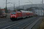 146 205-0 zieht den RE Ulm - Mosbach-Neckarelz am 06.01.2012 uas Sssen