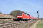 146 217 mit RE 19224 nach Mosbach-Neckarelz.Bild Aufgenommen bei Ebersbach/Fils am 28.3.2012