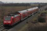 Am 02.03.2013 schob 146 114-4 ihren RegionalExpress Richtung Freiburg.