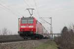 146 114-4 schiebt am 27.03.2013 einen RegionalExpress von Basel Bad Bf nach Offenburg.