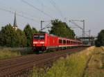 Die 146 247 mit einem RE nach Frankfurt am 06.07.2013 unterwegs bei Thngersheim.