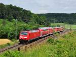 146 214 mit IRE 4247 nach Lindau HBF.Diese Aufnahme entstand bei Urspring am 9.7.2013