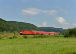 146 242 mit einem RE nach Wrzburg am 06.07.2013 bei Wernfeld.