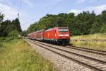 146 214-2 schiebt am 22.06.2014 den IRE nach Stuttgart durch Ebersbach.