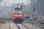 SINGEN/Hohentwiel (Landkreis Konstanz), 26.02.2014, 146-111 als IRE 4719 nach Konstanz  bei der Einfahrt in den Bahnhof Singen (Hohentwiel)