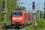 146 019-5 fährt am 06.07.2015 mit dem RE 5 nach Emmerich in Dinslaken ein.