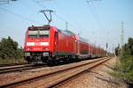 Ausfahrt von einem RE (Schliengen - Offenburg) mit der Freiburger 146 233-2  Donaueschingen  am 27.09.2014 aus dem Bahnhof Orschweier gen Lahr (Schwarzw).