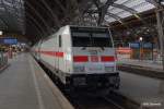 IC- der Doppelstockgeneration Abgestellt im Hauptbahnhof in Leipzig mit der 146 555-8, Aufgenommen am 30.01.2016
